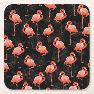 Dessous-de-verre Carré En Papier Flamants roses Oiseaux : Textile Vintage