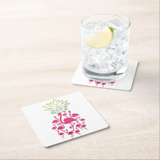 Dessous-de-verre Carré En Papier Flamingo Stone Coaster| Coaster en pierre d'amant