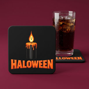 Dessous-de-verre Carré En Papier Flamme de bougie Halloween