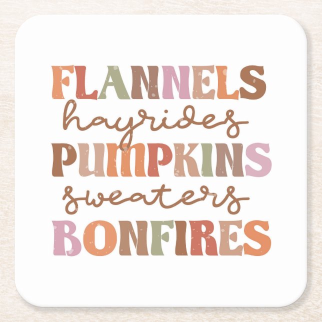 Dessous-de-verre Carré En Papier Flannings Bonfires Citrouille (Devant)