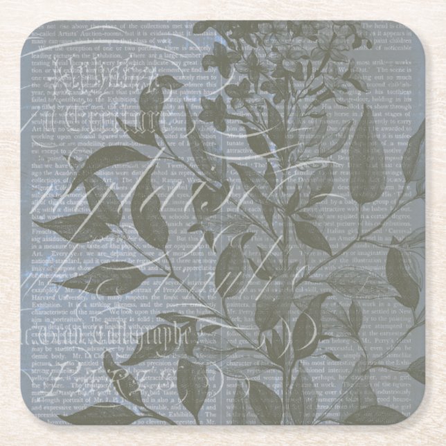 Dessous-de-verre Carré En Papier Fleur de Bleu I (Devant)