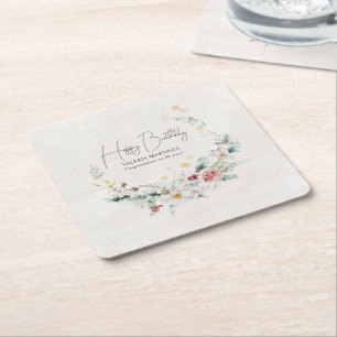 Dessous-de-verre Carré En Papier Fleur d'hiver Fleur de neige 60e anniversaire
