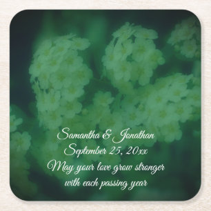 Dessous-de-verre Carré En Papier Fleur Rose sauvage Mariage personnalisé