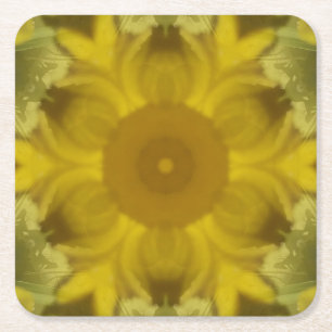 Dessous-de-verre Carré En Papier Fleur soleil éclate dorée
