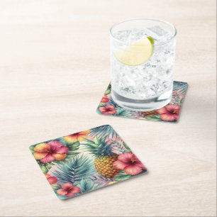 Dessous-de-verre Carré En Papier Fleur tropicale