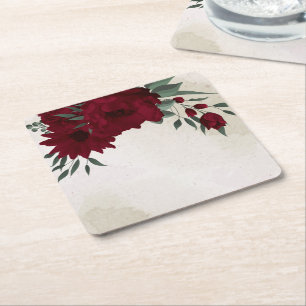 Dessous-de-verre Carré En Papier Fleurs bourguignonnes verdure