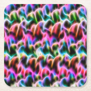 Dessous-de-verre Carré En Papier Fleurs dans la couleur pastel abstraite