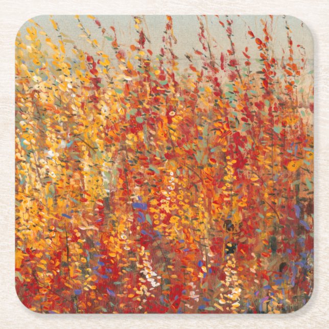 Dessous-de-verre Carré En Papier Fleurs du désert II (Devant)