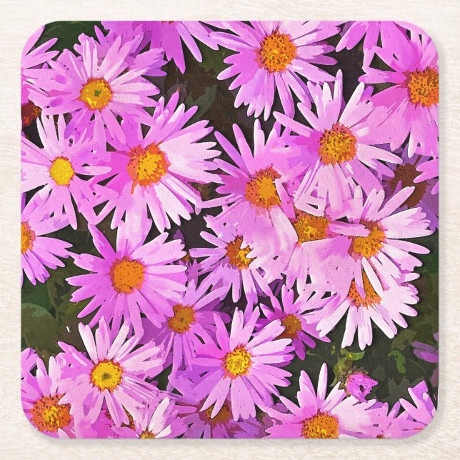DESSOUS-DE-VERRE CARRÉ EN PAPIER FLEURS DU JOUR (Devant)