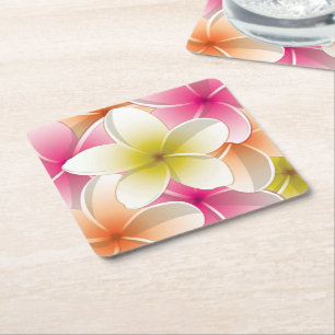 Dessous-de-verre Carré En Papier Fleurs frangipani/Plumeria