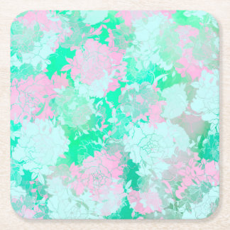 Dessous-de-verre Carré En Papier ,fleurs, naturel, pivoine, cadeau, élégant,rose