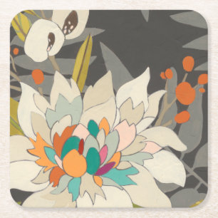 Dessous-de-verre Carré En Papier Fleurs Tropiques Twilight