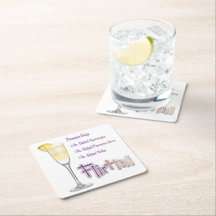 Dessous-de-verre Carré En Papier Flirtini ananas Mimosa Cocktail Recette Art