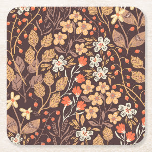 Dessous-de-verre Carré En Papier Flora d'automne : Vintage Motif sans couture