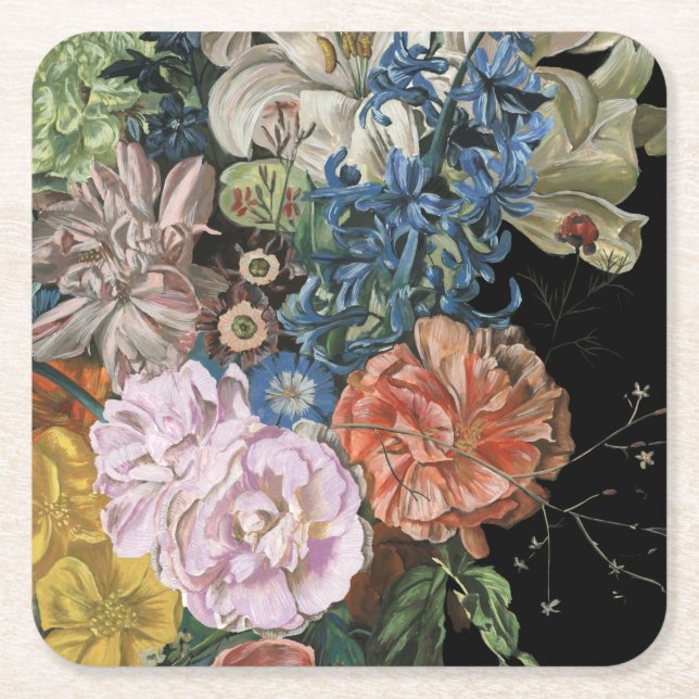 Dessous-de-verre Carré En Papier Floral baroque - Bouquet (Devant)