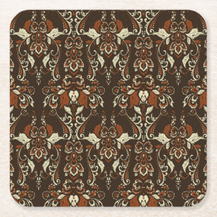 Dessous-de-verre Carré En Papier Floral baroque : Papier peint Vintage classique