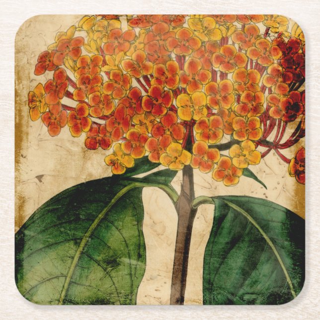 Dessous-de-verre Carré En Papier Floral I (Devant)