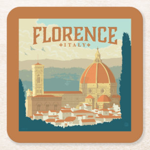 Dessous-de-verre Carré En Papier Florence, Italie