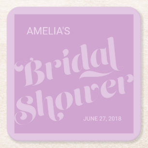 Dessous-de-verre Carré En Papier Flourissant Typographie Lavender Lilac Fête des ma