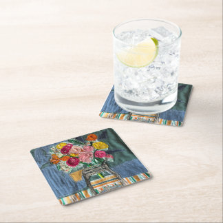 Dessous-de-verre Carré En Papier flower bouquet spring flowers