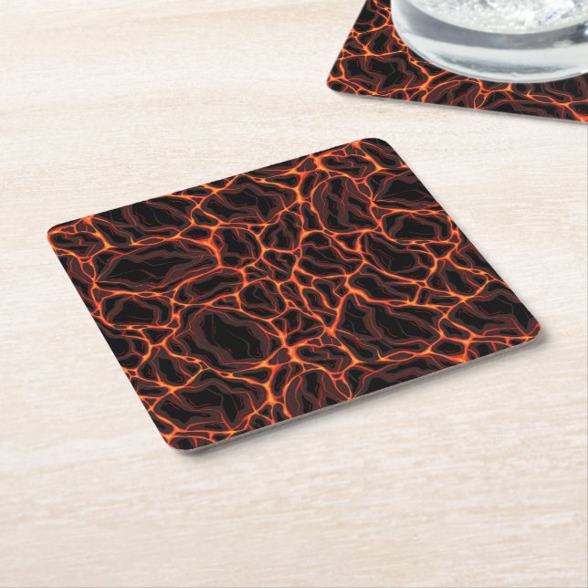 Dessous-de-verre Carré En Papier Flux de lave (Incliné)