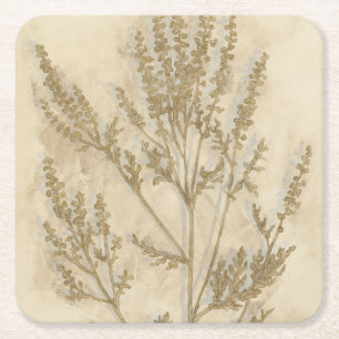 Dessous-de-verre Carré En Papier Foliage doré II