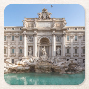 Dessous-de-verre Carré En Papier Fontaine de Trevi au petit matin - Rome, Italie