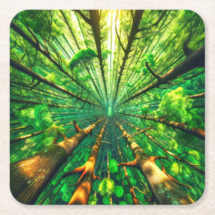 Dessous-de-verre Carré En Papier Forêt