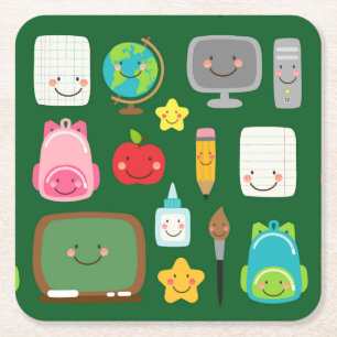 Dessous-de-verre Carré En Papier Fournitures de classe Kawaii de rentrée scolaire m