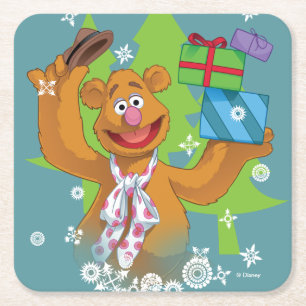 Dessous-de-verre Carré En Papier Fozzy l'ours  Joyeuses fêtes