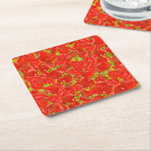 Dessous-de-verre Carré En Papier Fraises