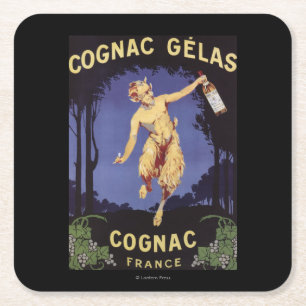 Dessous-de-verre Carré En Papier FranceCognac Gelas PosterFrance promotionnel