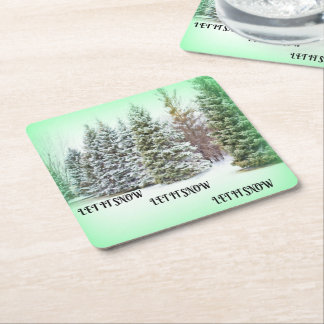 Dessous-de-verre Carré En Papier Frosted Pines Lumière d'Hiver