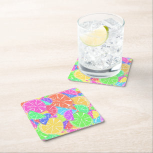 Dessous-de-verre Carré En Papier Fruit Tutti tranches de fruits colorées