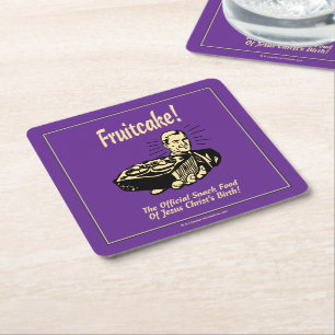 Dessous-de-verre Carré En Papier Fruitcake ! Nourriture Snack de la naissance de Jé