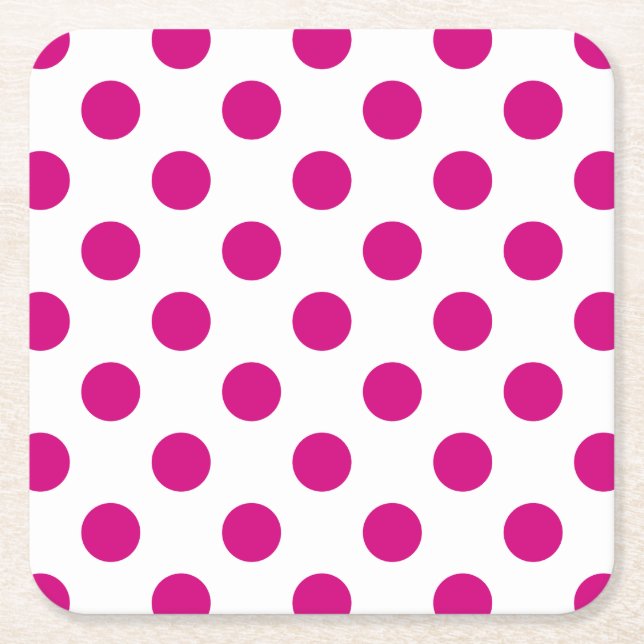 Dessous-de-verre Carré En Papier Fuchsia polka (Devant)