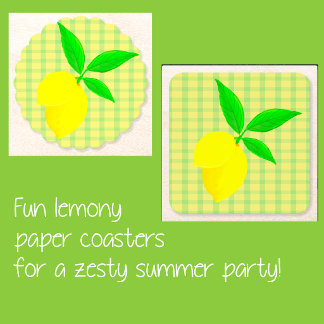 Dessous-de-verre Carré En Papier Fun Country Yellow Green Check Lemon 