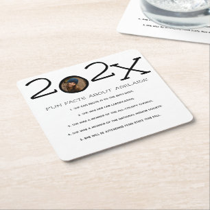 Dessous-de-verre Carré En Papier Fun de diplômes Faits photo personnalisés