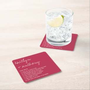 Dessous-de-verre Carré En Papier Fun Facts About The Newlyweds Modern Mariage