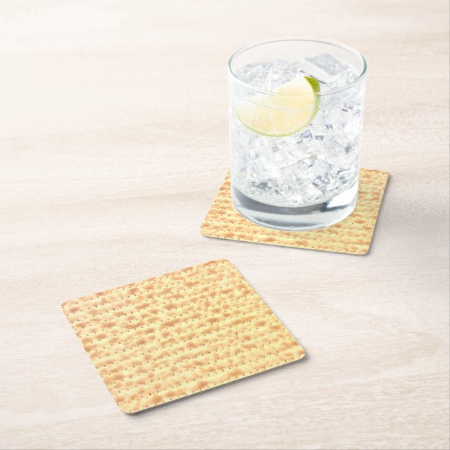 Dessous-de-verre Carré En Papier Fun Matzo Passover 4Hannah (En situation)