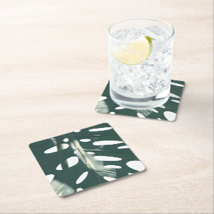 Dessous-de-verre Carré En Papier Funky Pale Green Plante de fromage suisse