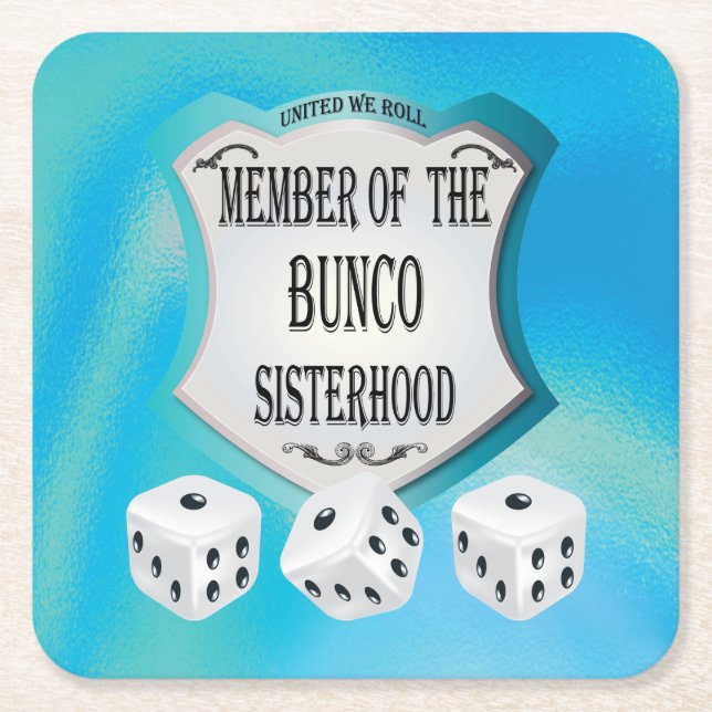 Dessous-de-verre Carré En Papier Funny Bunco Dice Blue (Devant)