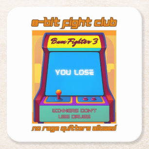 Dessous-de-verre Carré En Papier Funny Retro Gaming 80s Arcade 8-Bit Gamer Humour