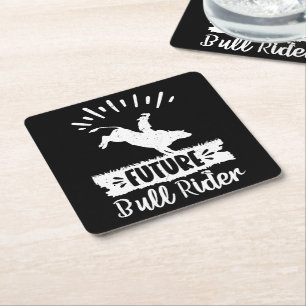 Dessous-de-verre Carré En Papier Futur Bull Rider Bull Rider Rodéo Cadeaux Idées