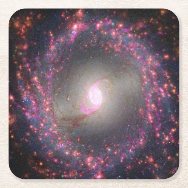 Dessous-de-verre Carré En Papier Galaxie Spirale Ngc 3351. (Devant)