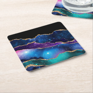 Dessous-de-verre Carré En Papier Galaxy Agate Series Design 13