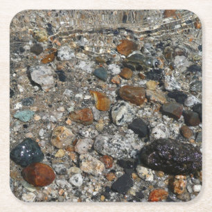 Dessous-de-verre Carré En Papier Galets de granit dans le lac Tenaya à Yosemite
