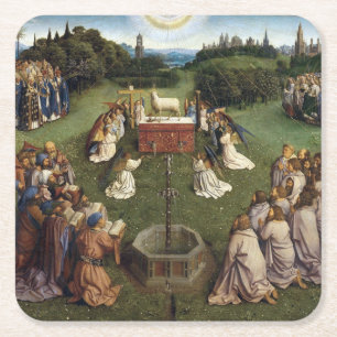Dessous-de-verre Carré En Papier Gand Altarpiece (détail), Van Eyck Brothers
