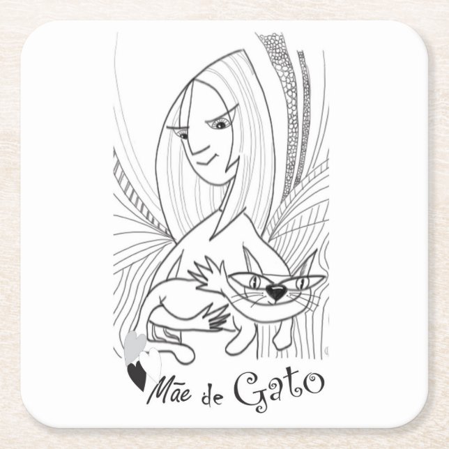 Dessous-de-verre Carré En Papier Gato (Devant)