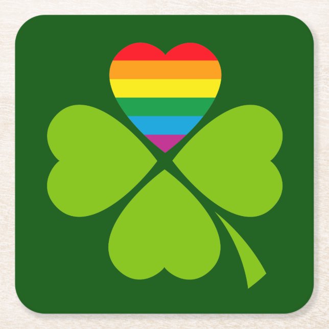 Dessous-de-verre Carré En Papier Gay Lucky Clover (Devant)